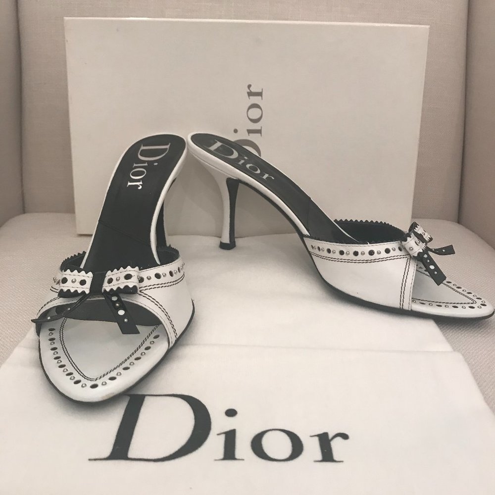 Christian Dior Black & White Mules